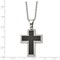 Titanium Carbon Fiber Cross Mens Necklace 22&#x22; New